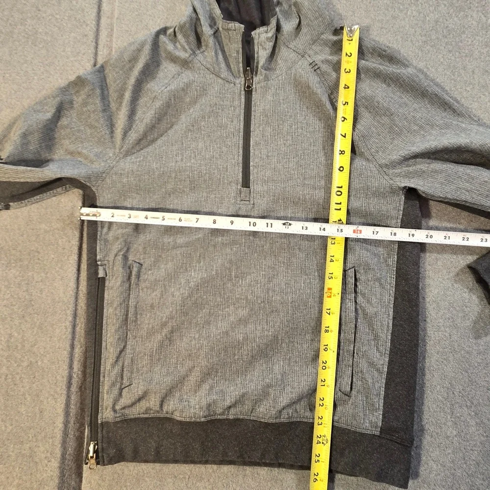 Lululemon Reversible Half Zip Hoodie Mens Small Grey Charcoal Active‎ Pullover